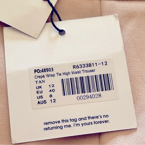 🌸2 for $40 NWT Misguided crepe High Waist Trouser Pink Blush Size M 8 Pants - Picture 6 of 17